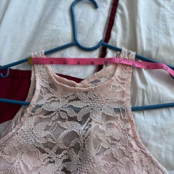 Windsor || Pink Laced Open Back Rhinestone Maxi Dress Halter Neck Top - Picture 11 of 13